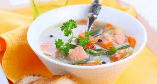 ซุปปลากับอาหารโปรตีน